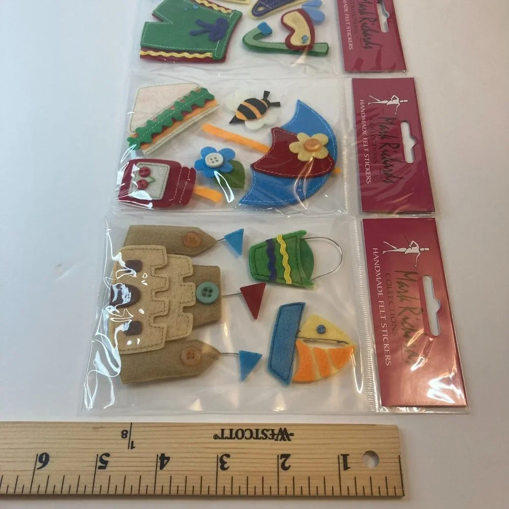 Scrapbook Embellishments Felt Stickers Beach Bee Boat Scuba Paper Crafts Cards
